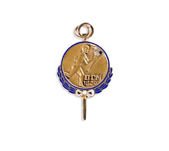 (ARCTIC.) Gold fraternity key issued to Admiral Byrd for his efforts toward world peace.                                                         